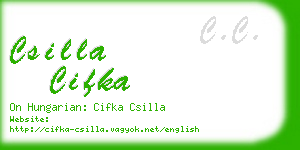 csilla cifka business card